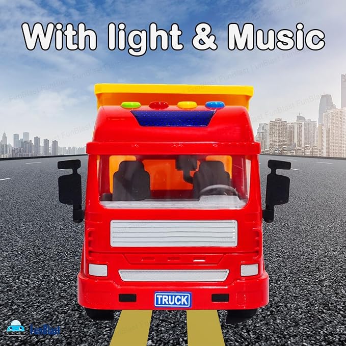 Dumper Truck Toy & Excavator Toy - 2 in 1 Dumper Truck and Excavator Toys for Kids Friction Power Toy Trucks for 3 Years Old Boys and Girls Light & Sound Toy for Kids (Multicolor)