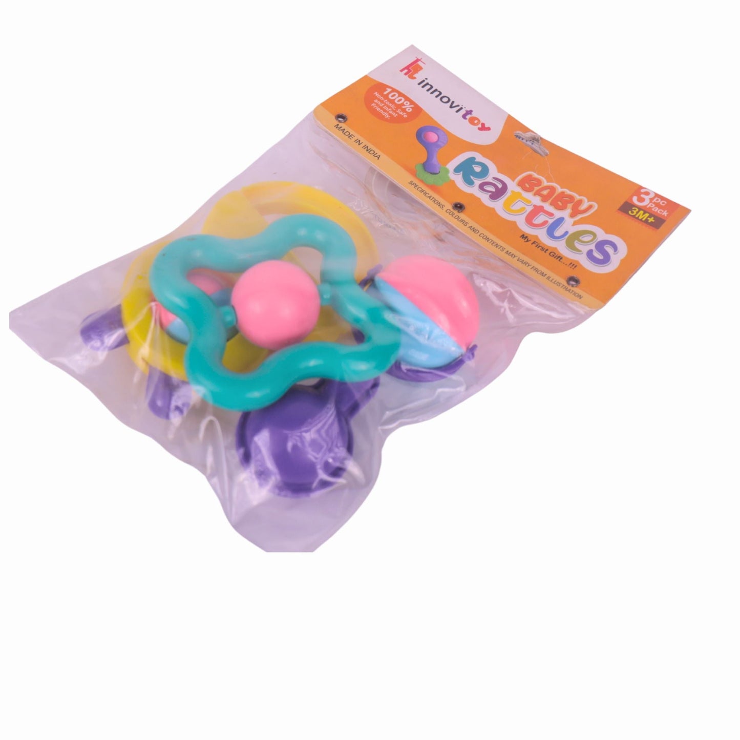 BABY RATTLES 3‑PC SET INNOV" – Bright, Safe & Sensory‑Rich Play for Little Hands