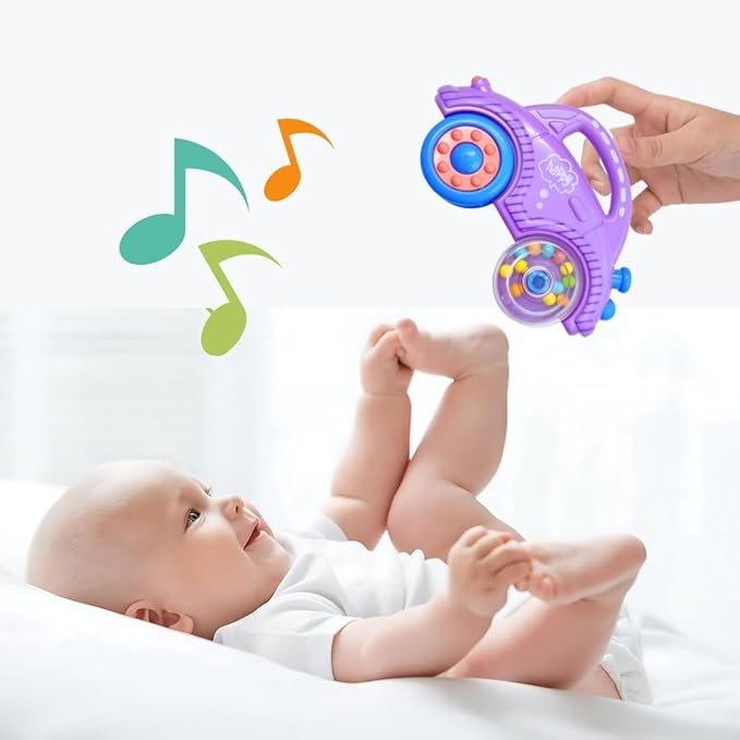 6-Pc Baby Rattle & Teether Set – Colourful Soft Sound Toys – BPA-Free Gift Pack
