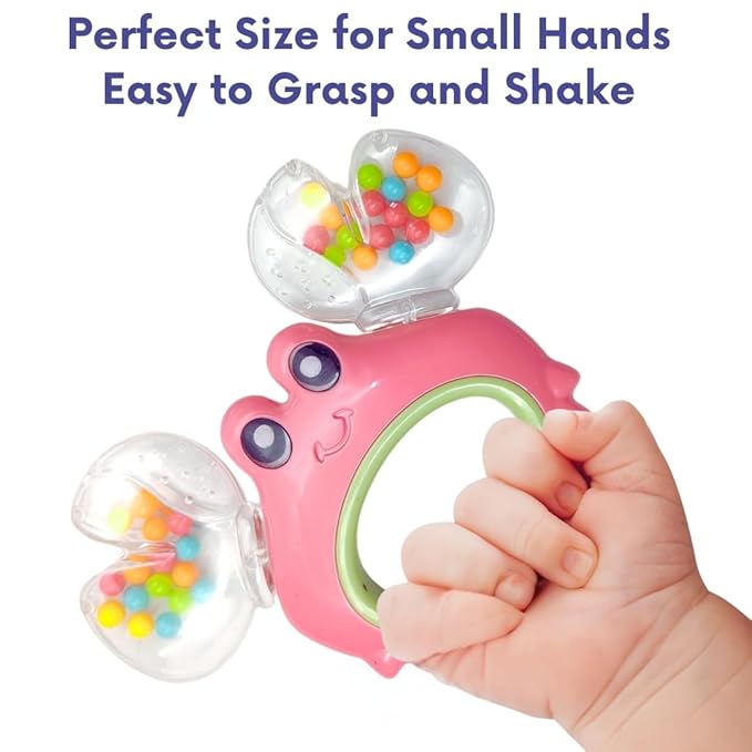 3-Pc Baby Rattle & Teether Set – Fun Sound & Colors – BPA-Free Newborn Gift