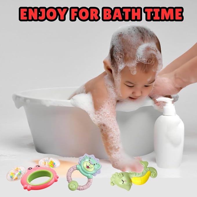 3-Pc Baby Rattle & Teether Set – Fun Sound & Colors – BPA-Free Newborn Gift