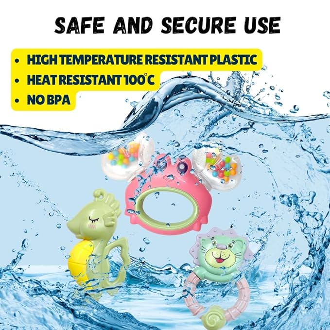 3-Pc Baby Rattle & Teether Set – Fun Sound & Colors – BPA-Free Newborn Gift
