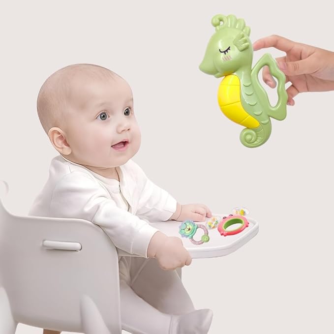 3-Pc Baby Rattle & Teether Set – Fun Sound & Colors – BPA-Free Newborn Gift