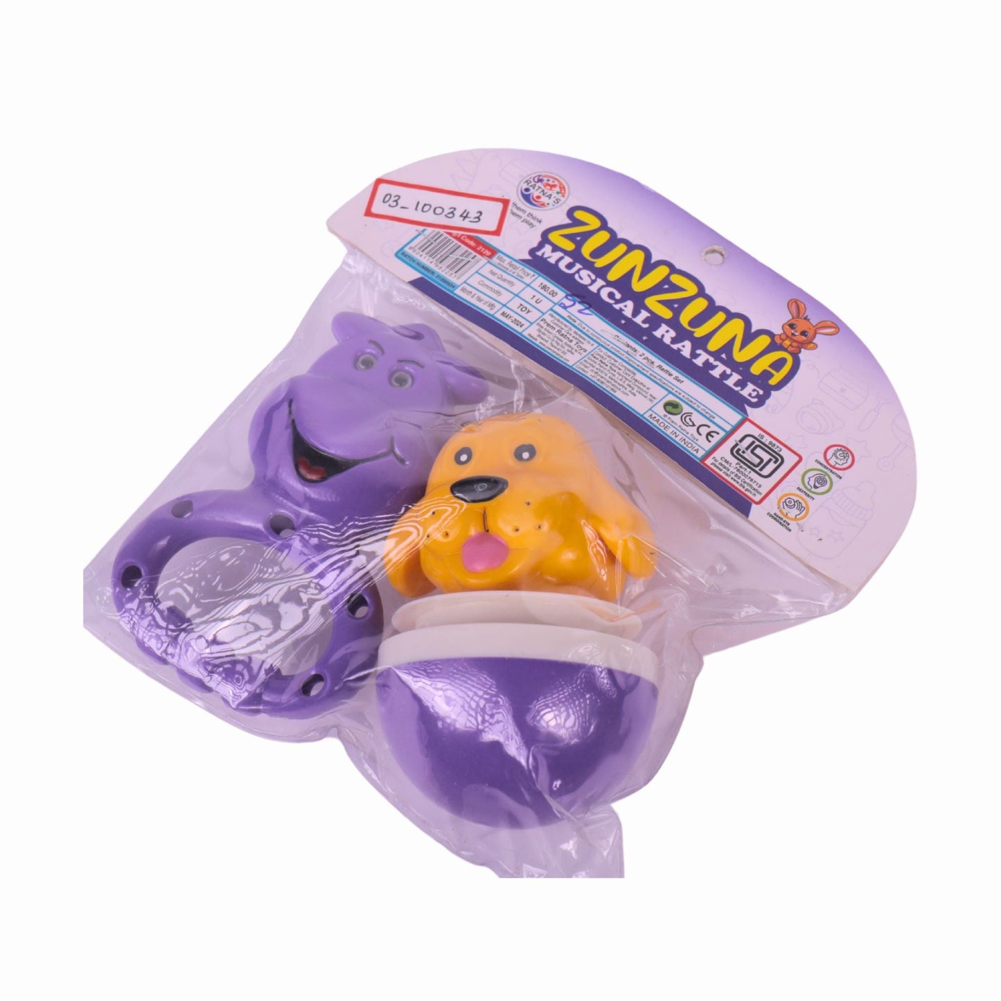 ZUNZUNA MUSICAL RATTLE PR – Colorful, Safe & Lightweight Baby Rattle with Gentle Sounds for Sensory and Motor Skill Development