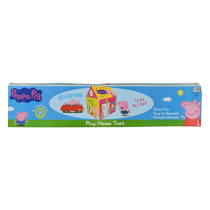 iToys Peppa Pig Kids Playhouse Tent with Bowling Set – Fun Pretend Play for Ages 3+