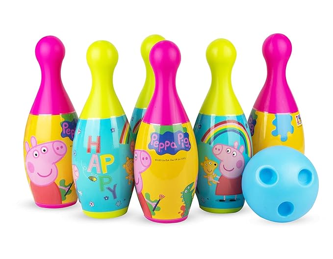 iToys Peppa Pig Kids Playhouse Tent with Bowling Set – Fun Pretend Play for Ages 3+
