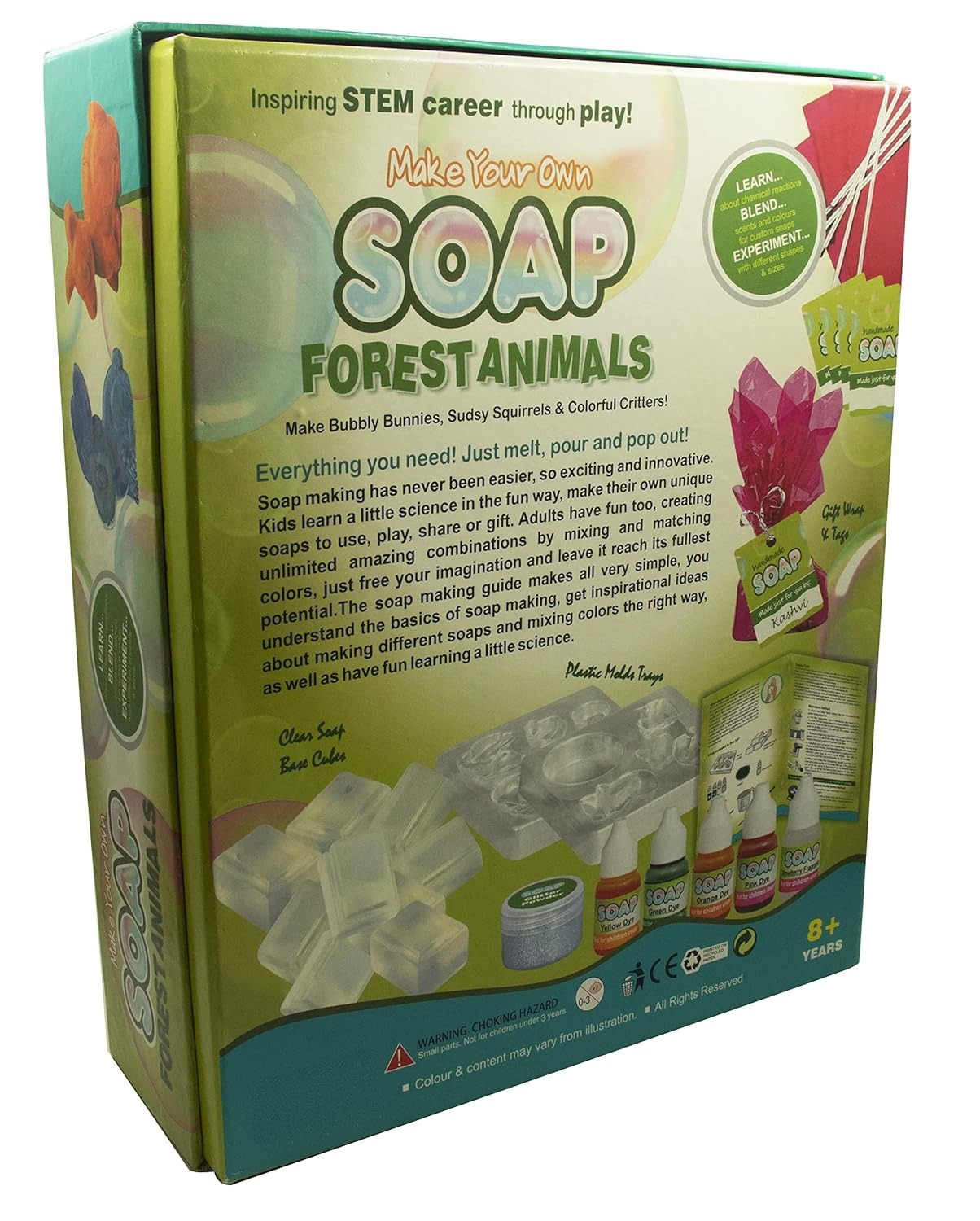 EKTA Make Your Own Soap (Forest Animals) Making Kit for 8 Years Kids Soap Making Game for Kids - Multi Color