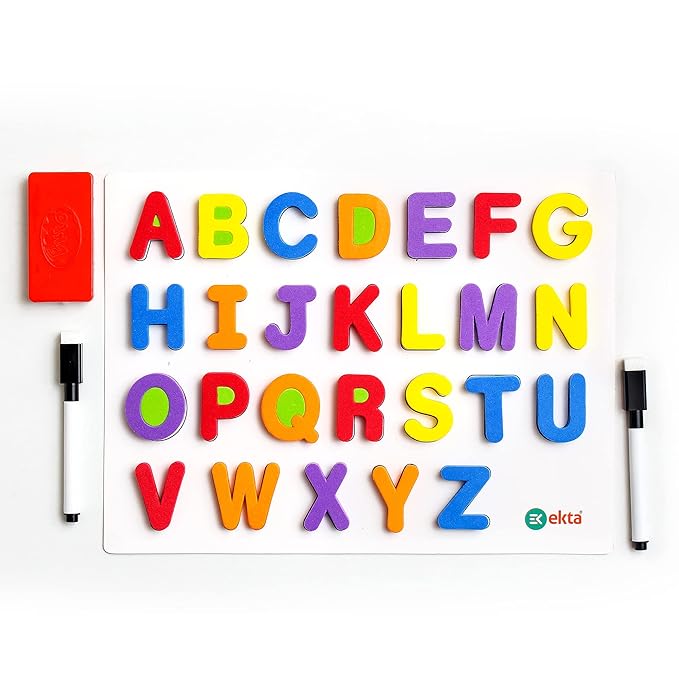 Ekta 6 in 1 Magnetic Alphabet & Numbers Game Learning & Educational Magnetic Board Game