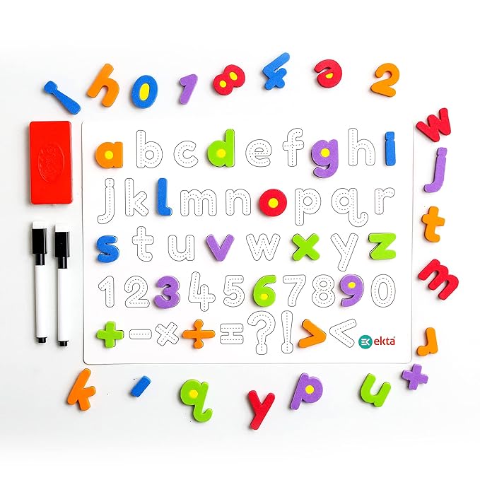 Ekta 6 in 1 Magnetic Alphabet & Numbers Game Learning & Educational Magnetic Board Game