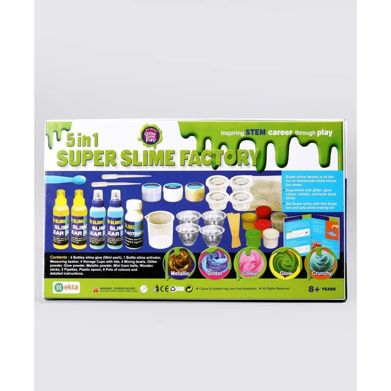 5 in 1 Super Slime Factory - Activity Kit for kids aged 8-14 years.