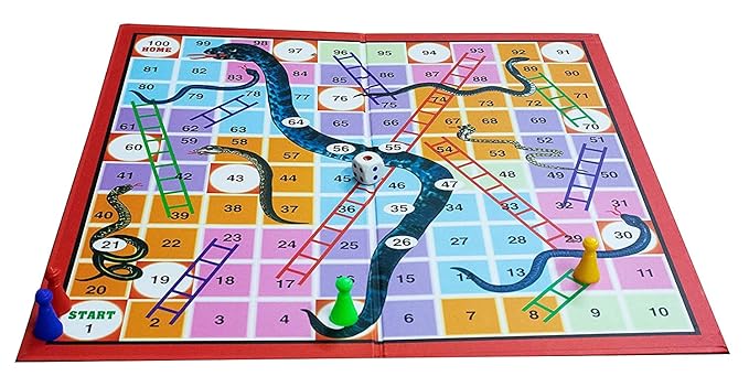 EKTA 4 in 1 Family Strategy Board Games Tambola Chess Ludo and Snakes & Ladders Educational Family Games Fun & Strategy Games Multicolor for 2 Years or Above
