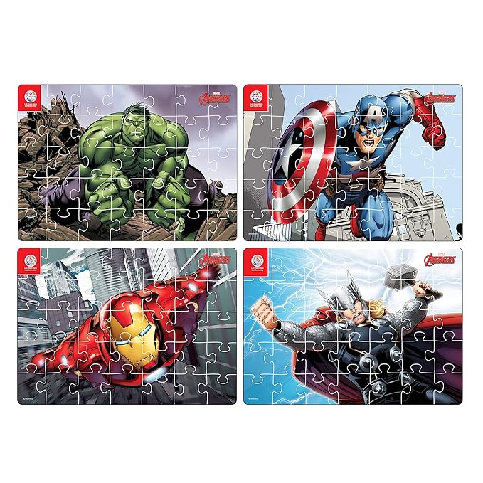 Ratna's 4 in 1 Disney Jigsaw Puzzle 140 Pieces for Kids. 4 Jigsaw Puzzles 35 Pieces Each (Avengers Solo)