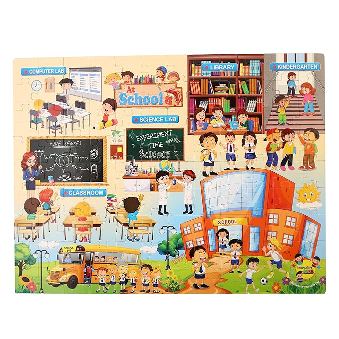 Innovative KIDS Floor Puzzle for 4 Age Kids(108 Piece) (at School)