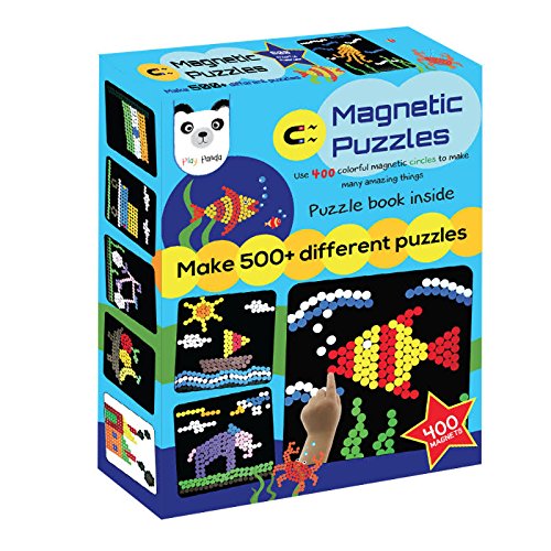 Magnetic Circle Puzzle Set – 400 Magnets, 200 Puzzles & Stand – Boys & Girls