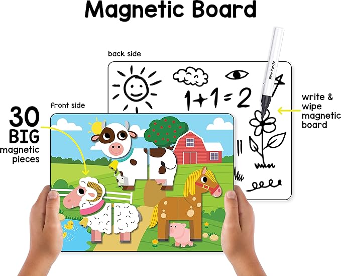 Play Panda Magnetic Puzzles Farm Animals