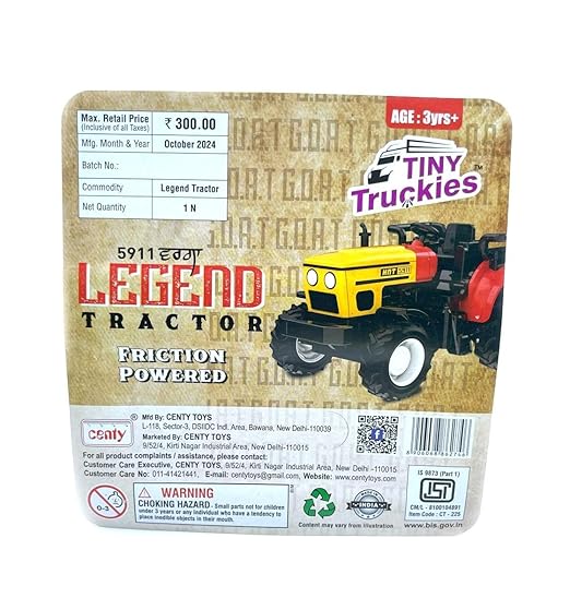 CENTY Toys Legend Tractor Friction Powered Toy Vehicle for Kids Age 3 Years