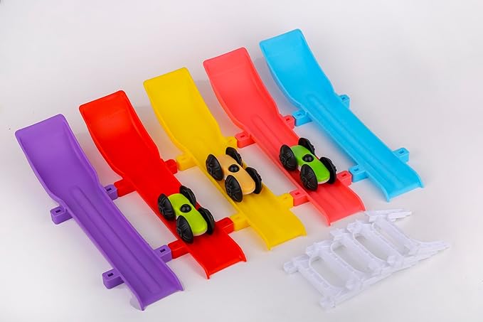 Kids Car Racing Ramp Track Set 10-Level Toy Car Racetrack with 6 Cars Multi-Color