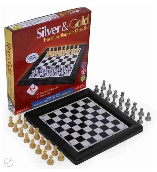 Silver & Gold Travel Magnetic Chess Set – Portable Board Game – Special Edition