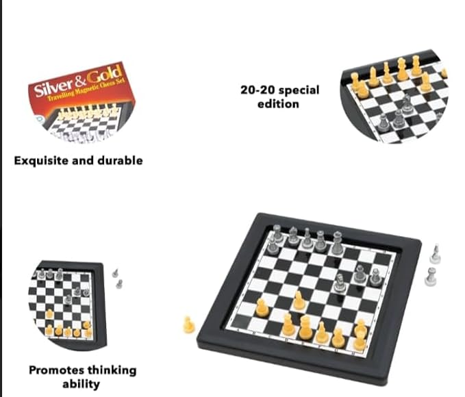 Silver & Gold Travel Magnetic Chess Set – Portable Board Game – Special Edition