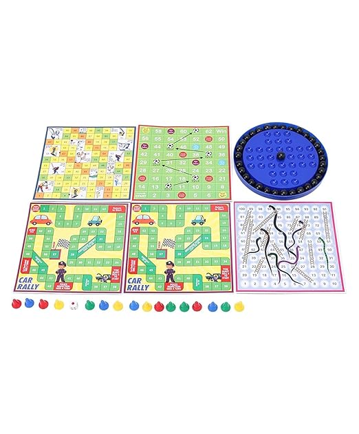 Fun Brainvita 6-in-1 Game Set – Ludo, Snakes & Ladders, Multicolor