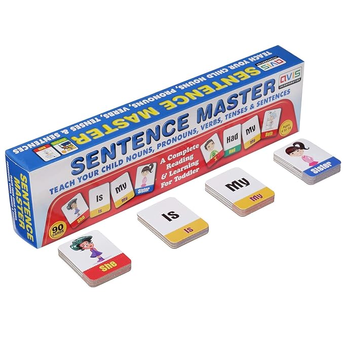 World Sentence Master – English Grammar Card Game for Toddlers 2+ – Language & Math Fun