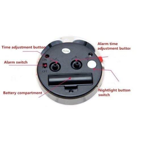 Kitty Twin Bell Alarm Clock with Light – Cute Table Clock for Kids