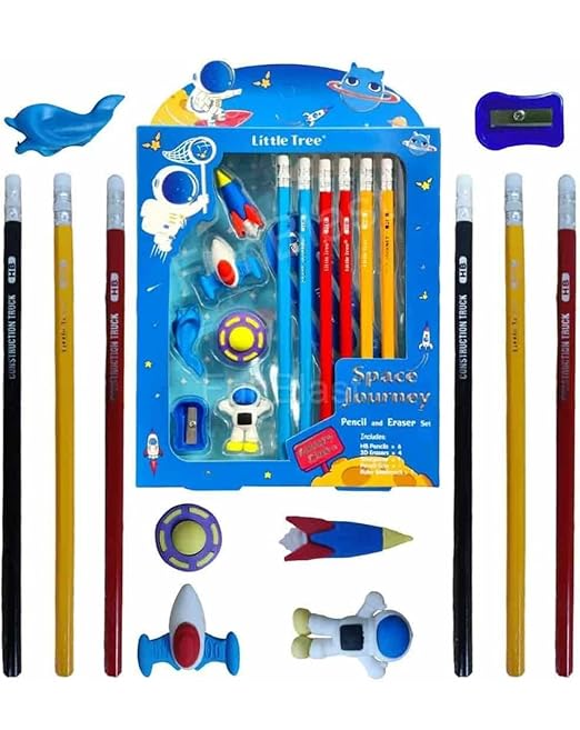Dream Space Journey Stationery Set – Pencil, Eraser, Sharpener & Ruler