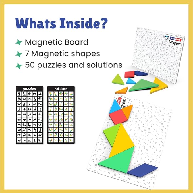 Magnetic Tangram – Human Figures 7-Pc Puzzle – Travel-Friendly Educational Toy