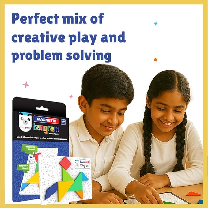 Magnetic Tangram – Human Figures 7-Pc Puzzle – Travel-Friendly Educational Toy