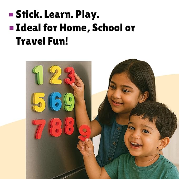 123 Number Magnets – Thick Magnetic Numbers with Full Magnet Back