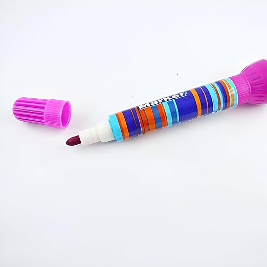 2-in-1 Roller Stamp Marker Pens – Pack of 10 Fun DIY & Colouring Markers for Kids