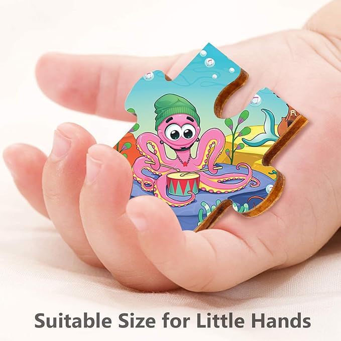Webby Underwater Orchestra Wooden Jigsaw Puzzle for Kid 24Pcs Multicolor