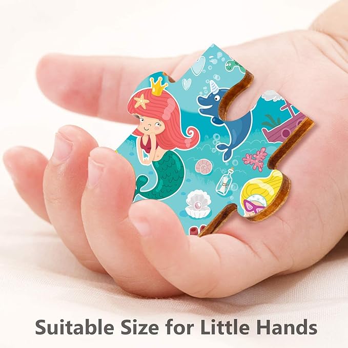 Webby Cute Mermaid Wooden Jigsaw Puzzle 40Pcs