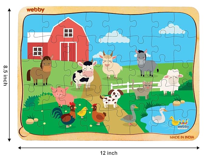 Webby Kids Farm House Wooden Jigsaw Puzzle 40Pcs