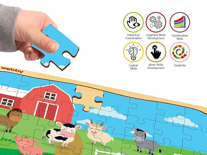 Webby Kids Farm House Wooden Jigsaw Puzzle 40Pcs