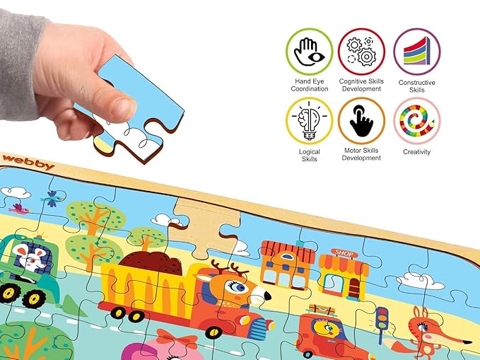Webby The Kiddy Traffic Light Wooden Jigsaw Puzzle 40Pcs
