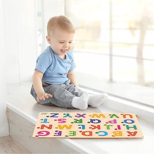 Webby Wooden Alphabets Montessori Educational Pre-School Puzzle Toy for 2 Years Kid