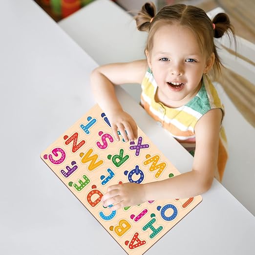 Webby Wooden Alphabets Montessori Educational Pre-School Puzzle Toy for 2 Years Kid