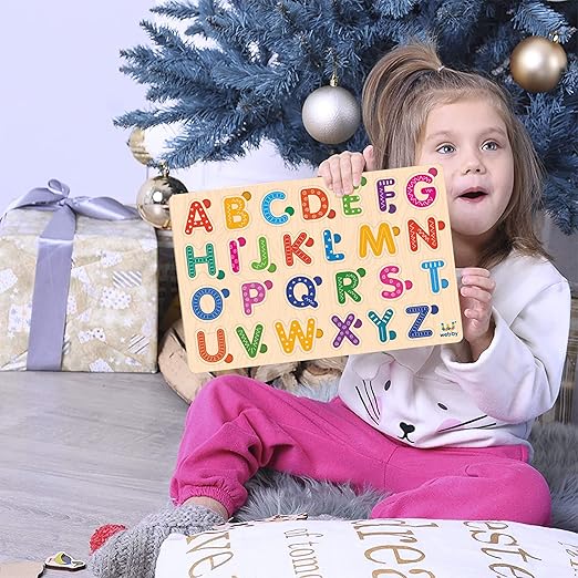 Webby Wooden Alphabets Montessori Educational Pre-School Puzzle Toy for 2 Years Kid