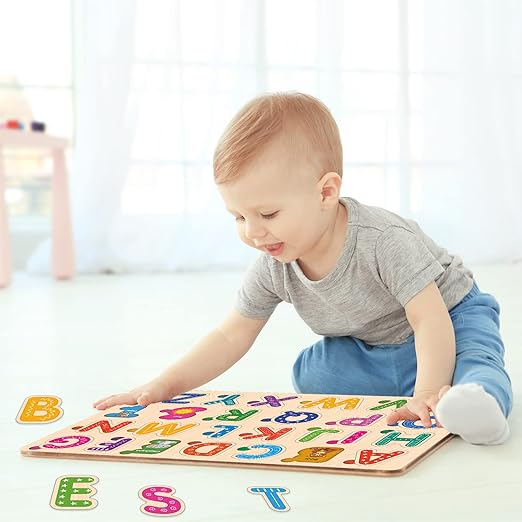 Webby Wooden Alphabets Montessori Educational Pre-School Puzzle Toy for 2 Years Kid