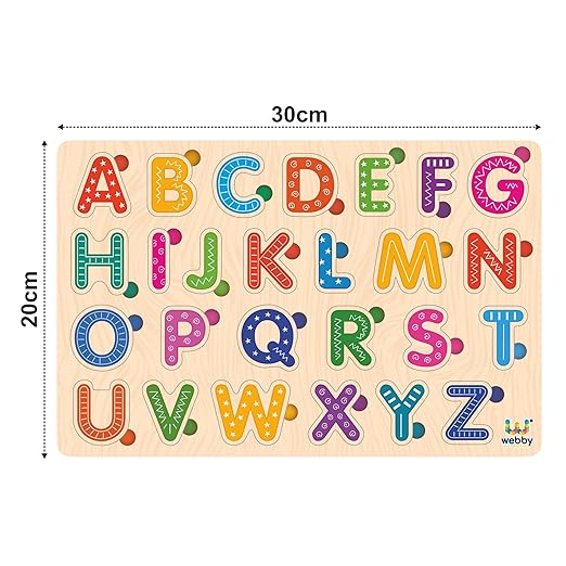 Webby Wooden Alphabets Montessori Educational Pre-School Puzzle Toy for 2 Years Kid