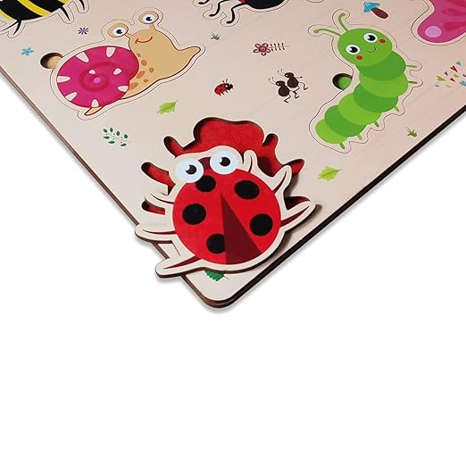Webby Wooden Insects Montessori Educational Pre-School Puzzle Board Toy For Boys And Girls Kid