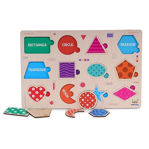 Webby Wooden Educational Shapes Puzzle for Kids