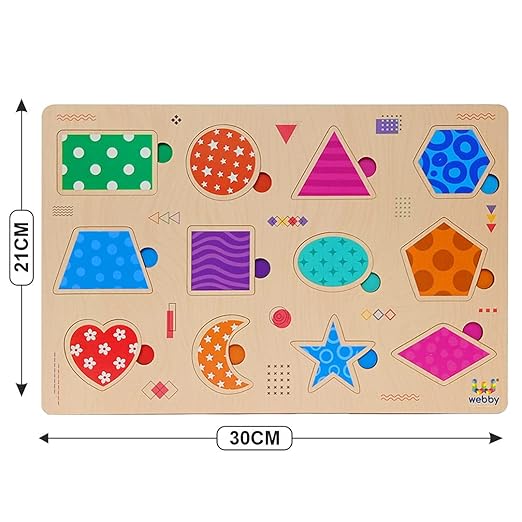 Webby Wooden Educational Shapes Puzzle for Kids