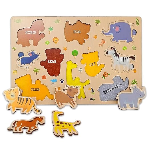 Webby Animal Educational Wooden Puzzle for Kids
