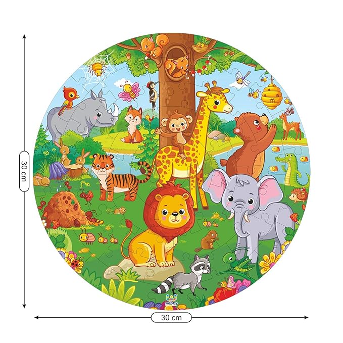 Webby Jungle Jigsaw Puzzle for 5 and Above 60 Piece Multicolour