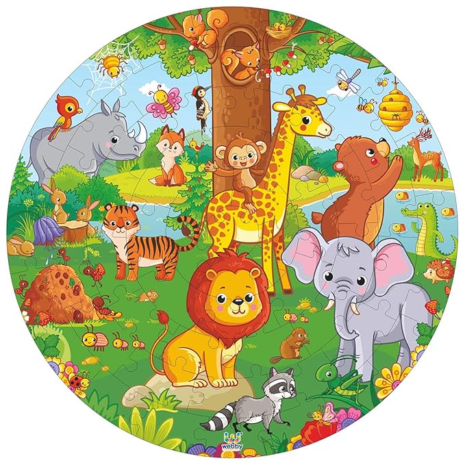 Webby Jungle Jigsaw Puzzle for 5 and Above 60 Piece Multicolour