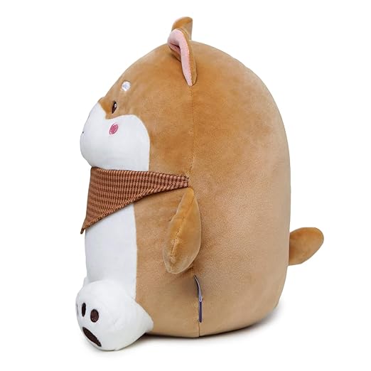 Webby Soft Animal Plush Dog Toy – 30 cm Cuddly Brown Puppy for Kids & Babies