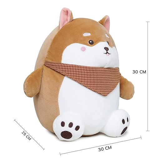 Webby Soft Animal Plush Dog Toy – 30 cm Cuddly Brown Puppy for Kids & Babies