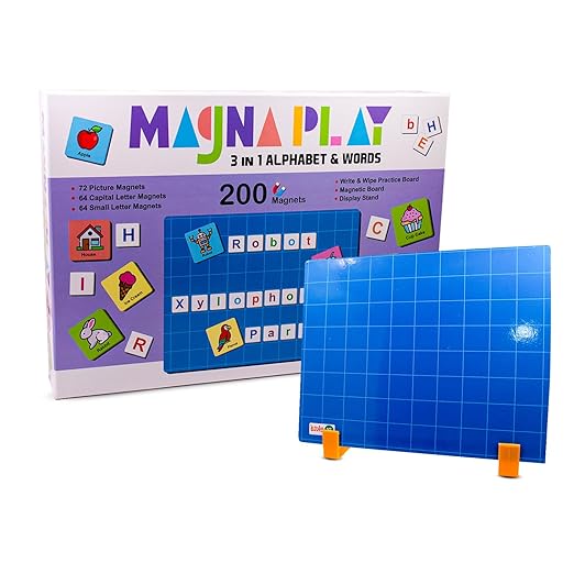 Magna Play 3-in-1 Magnetic Learning Kit – Alphabet, Vocabulary & Writing Practice for Kids